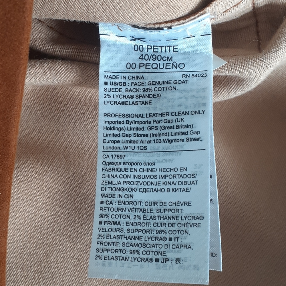 Banana Republic Tan/Brown Genuine Goat Suede Mini A-Line Pocket Skirt 00P - Picture 4 of 4